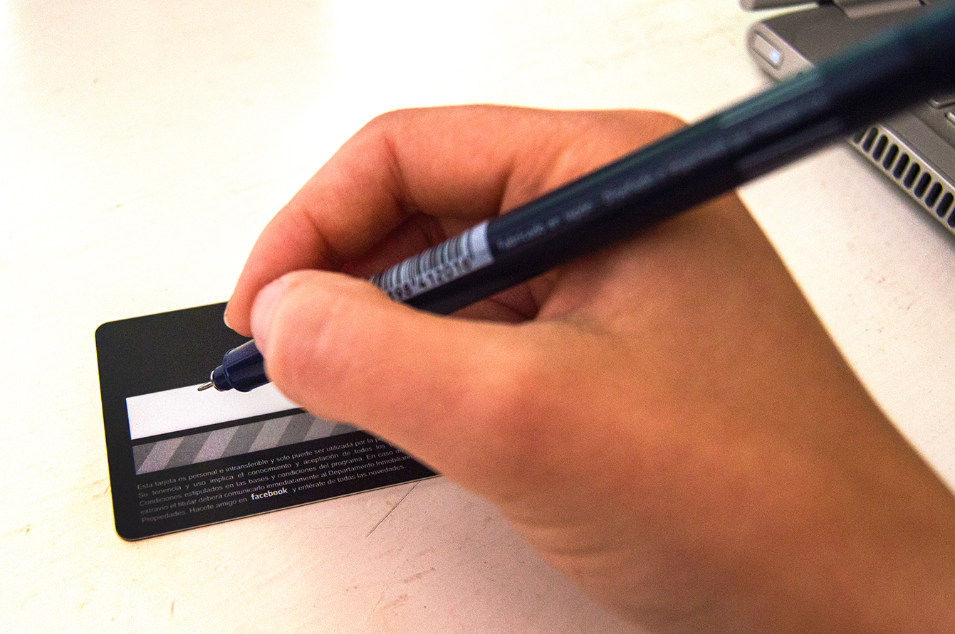 Tarjetas plásticas - panel de firmas